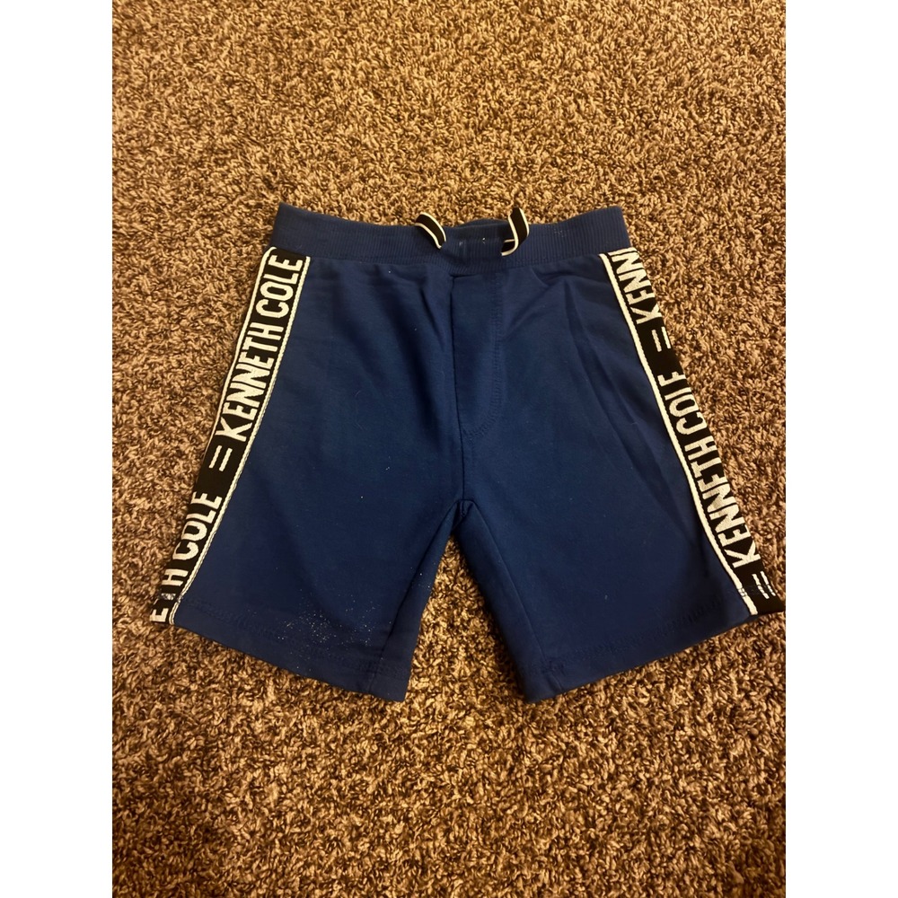 Kenneth Cole New York Boys Royal Blue Logo Tape Knit Shorts Size 4